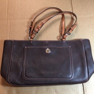 Coach black/ brown tote bag 8A44